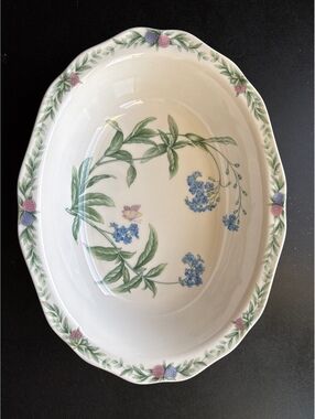 Noritake Conservatory Floral Patterned Oval Serving Bowl - 12 Inch, Porcelain